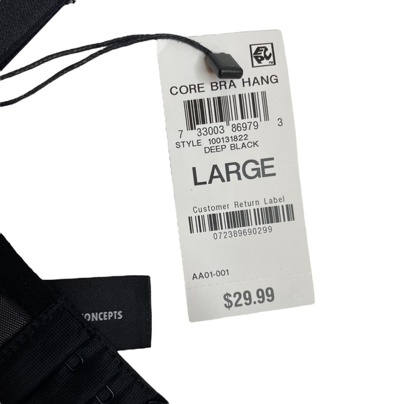 INC Intimates Underwire Lace Bra & High Waist Lace Thong Deep Black Large New - Picture 6 of 13